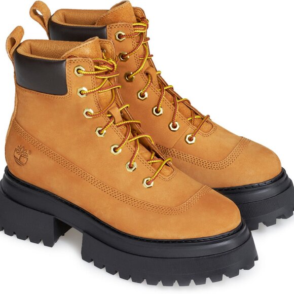 Timberland Women's Sky 6-Inch Lace Up Boot Combat Boots, Size 6.5 Wheat Nubuck - Picture 14 of 15